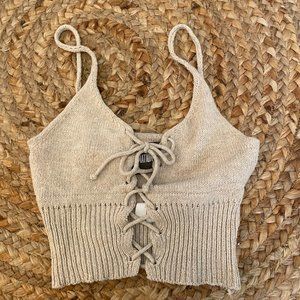 Reformation Palms Crop Top in Sand - XS
